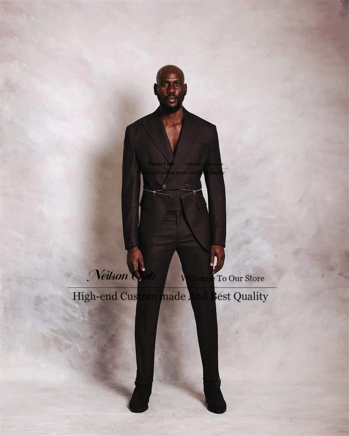 Business Brown Men Suits Peaked Lapel Groom Wedding Tuxedos 2 Pieces Sets Male Prom Blazers Slim Fit With Zipper Terno Masculino
Business Brown Men Suits Peaked Lapel Groom Wedding Tuxedos 2 Pieces Sets Male Prom Blazers Slim Fit With Zipper Terno Masculino