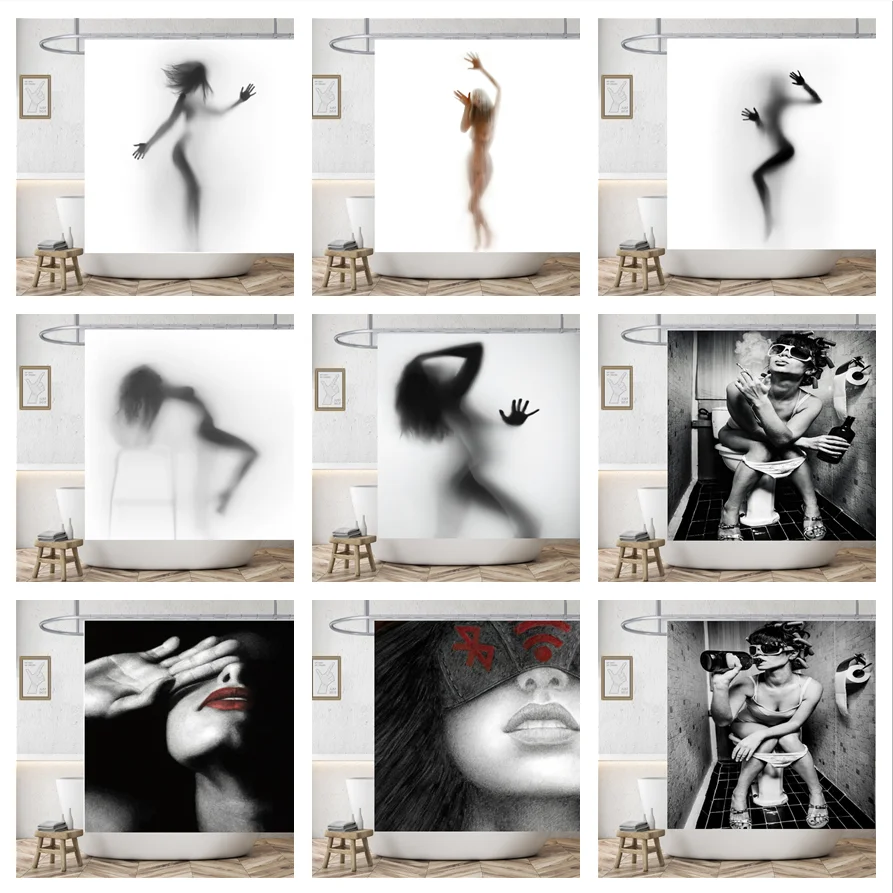 Drinking Smoking Sexy Woman In Toilet Shower Curtain Black White Polyester Fabric Bathroom Curtains Waterproof 3D Sea Home Decor
Drinking Smoking Sexy Woman In Toilet Shower Curtain Black White Polyester Fabric Bathroom Curtains Waterproof 3D Sea Home Decor