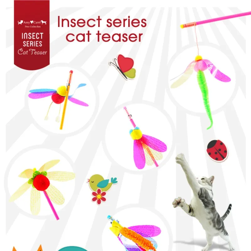 Interactive Insect Cat Catnip Cat Teaser Toy Cute Butterfly Elastic String Cat Wand Ball Feather Ringing Paper Cat Stick Toy
Interactive Insect Cat Catnip Cat Teaser Toy Cute Butterfly Elastic String Cat Wand Ball Feather Ringing Paper Cat Stick Toy