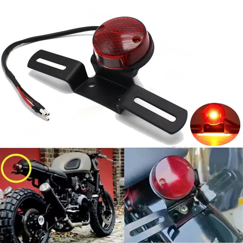 Motorcycle Retro Red Rear Tail Brake Stop Light Lamp W/ License Plate Mount For Harley Honda Chopper Bobber
Motorcycle Retro Red Rear Tail Brake Stop Light Lamp W/ License Plate Mount For Harley Honda Chopper Bobber