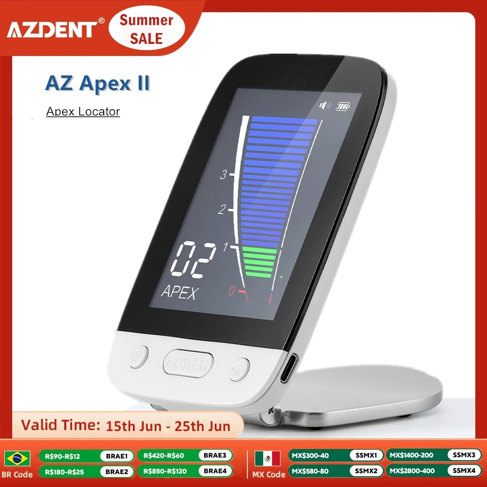 AZDENT Dental Endo Apex Locator AZ Apex II Корневой канал Apex Местоположение Пародонтия Измерение Измерительное оборудование для стоматологов
AZDENT Dental Endo Apex Locator AZ Apex II Корневой канал Apex Местоположение Пародонтия Измерение Измерительное оборудование для стоматологов