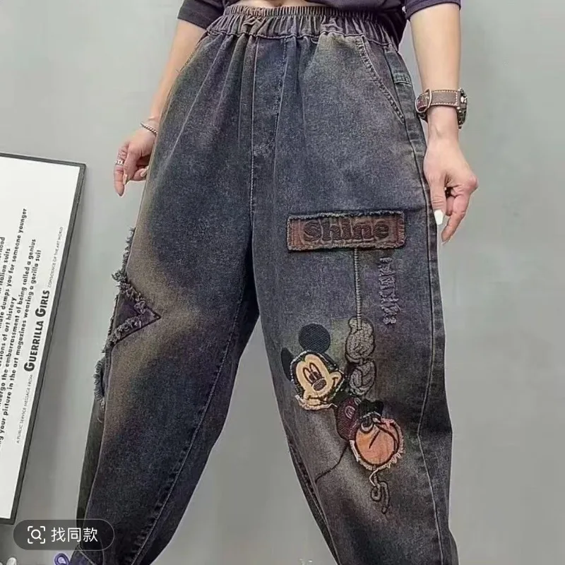 jeans for woman Disney Spring New Women's Embroidered Mickey Denim Pants Loose Harem Dad Jeans Casual High Waist Denim Trousers
jeans for woman Disney Spring New Women's Embroidered Mickey Denim Pants Loose Harem Dad Jeans Casual High Waist Denim Trousers