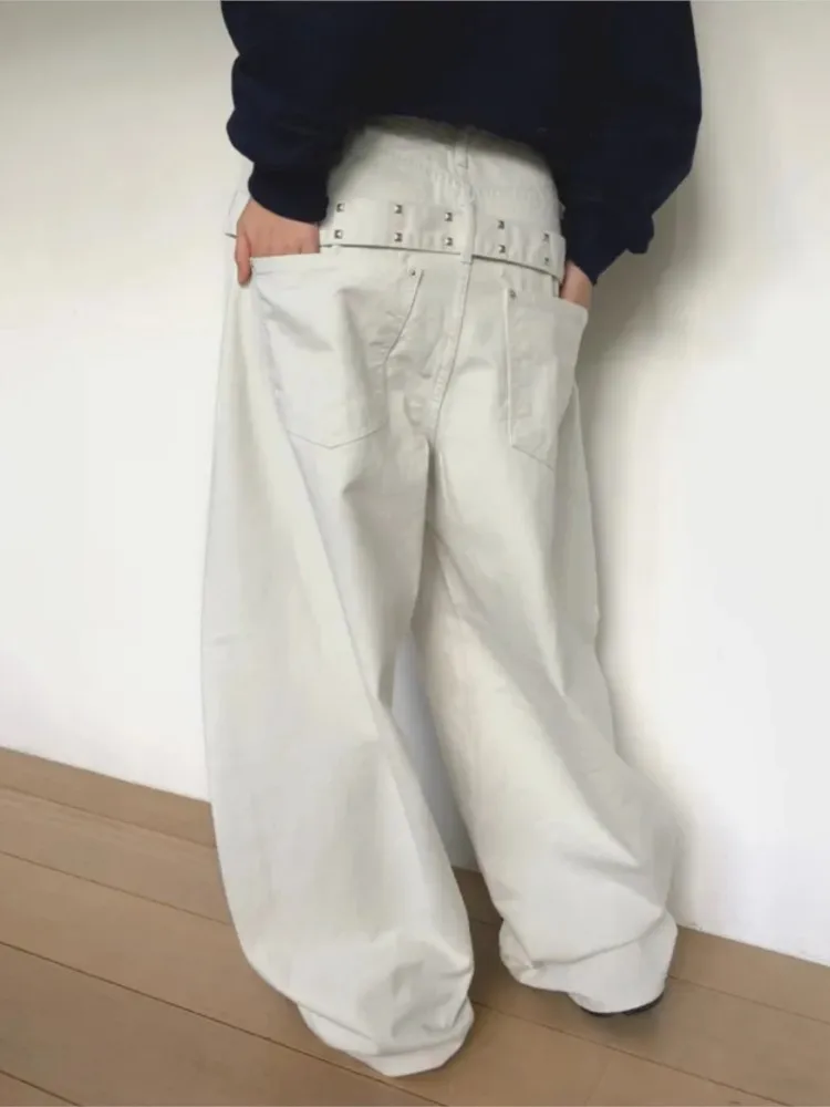 High Waist Wide-Leg Denim Jeans Women's Bule Design Ba Rivet Decoration Commute Sle Medium Softn Trend Four Seasons Casual Pants
High Waist Wide-Leg Denim Jeans Women's Bule Design Ba Rivet Decoration Commute Sle Medium Softn Trend Four Seasons Casual Pants