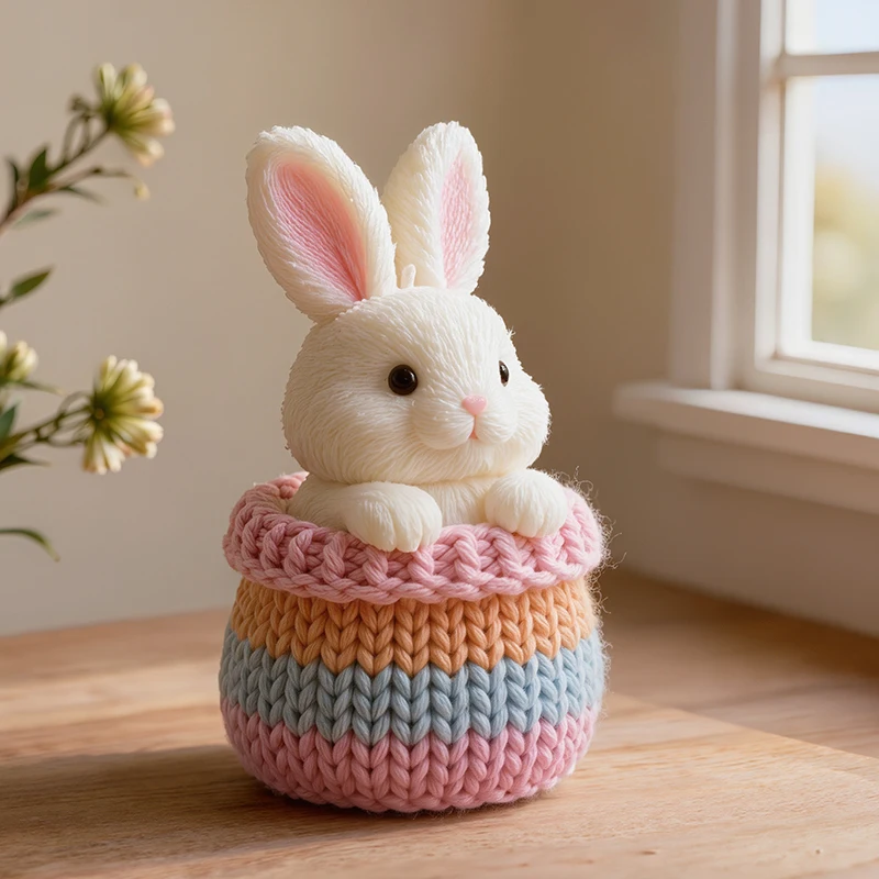 Silicone Mold for Making Yarn-Textured Basket-Shaped Bunny-Shaped Scented Candles, Cute Handmade Gift Candle Scented Ornament Resin Liquid DIY Silicone Mold
Silicone Mold for Making Yarn-Textured Basket-Shaped Bunny-Shaped Scented Candles, Cute Handmade Gift Candle Scented Ornament Resin Liquid DIY Silicone Mold