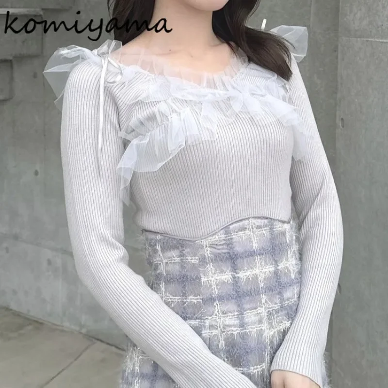 Flocking Dot ropa mujer 2025 Woman sweater Gauze Patchwork outerwears Japanese Sweet pullovers autumn Knit clothes women
Flocking Dot ropa mujer 2025 Woman sweater Gauze Patchwork outerwears Japanese Sweet pullovers autumn Knit clothes women