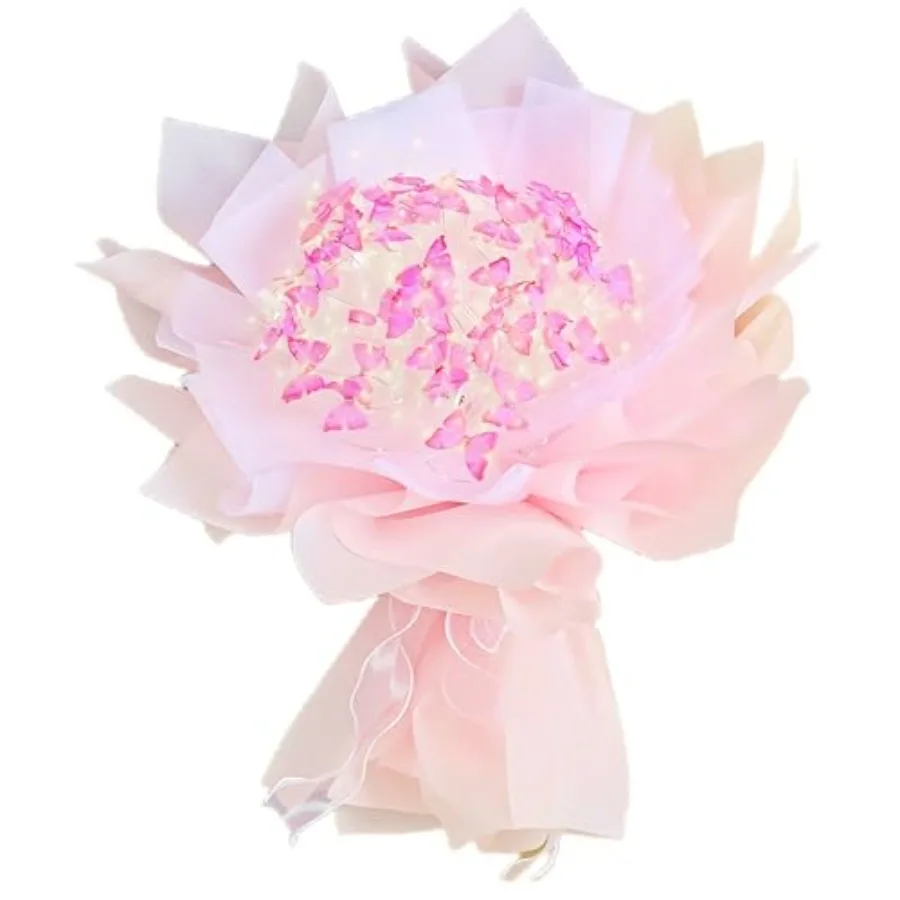 Butterfly Flower Bouquet, DIY Butterfly Bouquet Kitwith LED String Lights, Flower Bouquet Wrpping ccessories Gift for Wedding B
Butterfly Flower Bouquet, DIY Butterfly Bouquet Kitwith LED String Lights, Flower Bouquet Wrpping ccessories Gift for Wedding B
