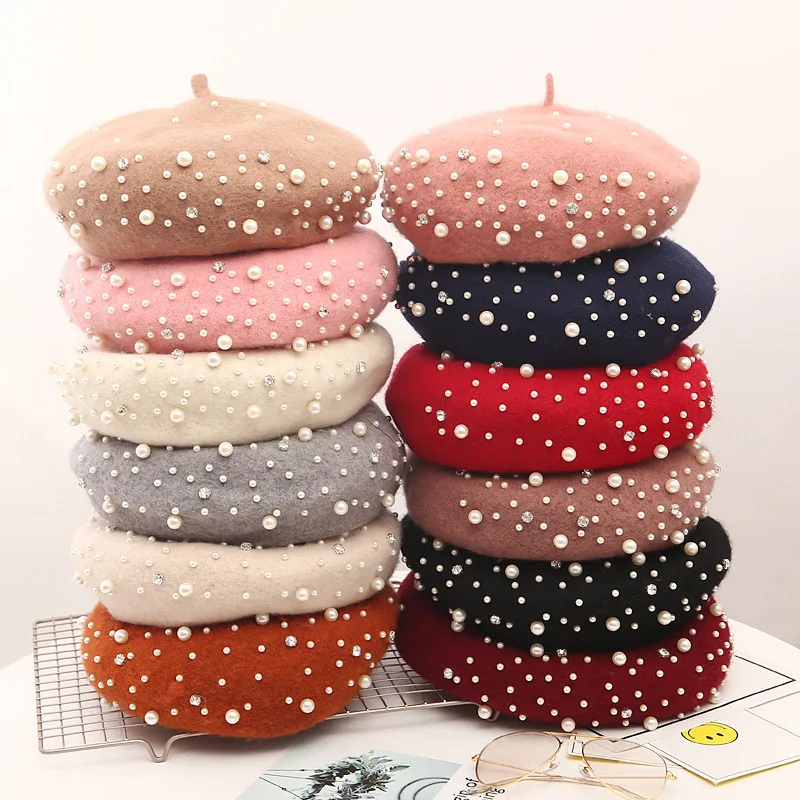 Women Girls Beret Wool Caps with Starry Beaded Pearl for Autumn Winter Spring French Artist Hat Y2K
Women Girls Beret Wool Caps with Starry Beaded Pearl for Autumn Winter Spring French Artist Hat Y2K