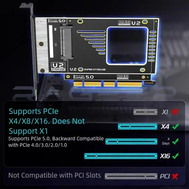 D5BB PCIExpress 5.0 to U.2 SFF 8639 Expansion Card Facilitating NVMe Drive Deployment with Efficient Heat Management
D5BB PCIExpress 5.0 to U.2 SFF 8639 Expansion Card Facilitating NVMe Drive Deployment with Efficient Heat Management