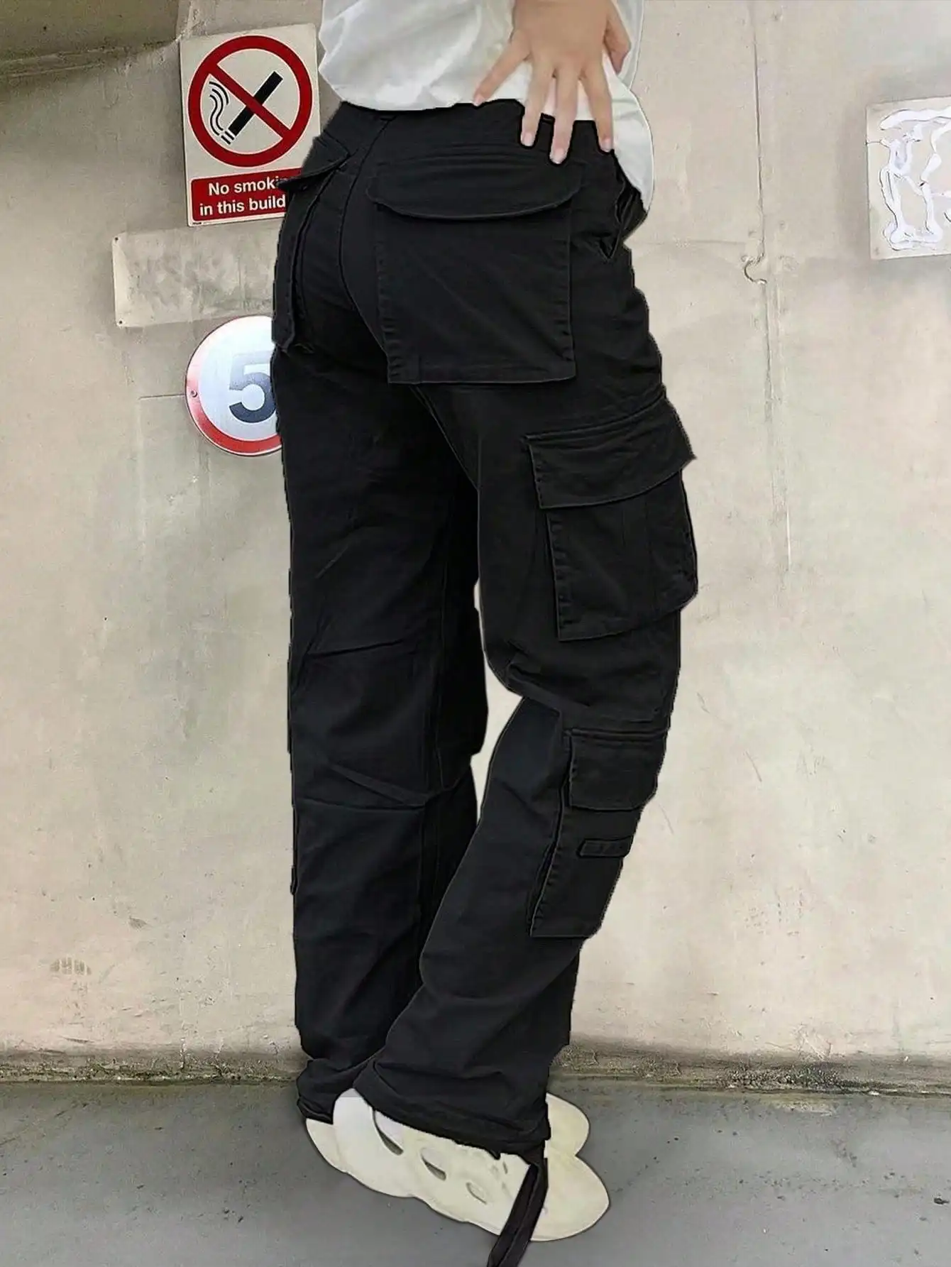 Christmas Gift Women's High-Waisted Solid Color Side Cargo Pants - Baggy Y2K Straight/Wide Leg, Pockets for Casual Streetwear
Christmas Gift Women's High-Waisted Solid Color Side Cargo Pants - Baggy Y2K Straight/Wide Leg, Pockets for Casual Streetwear