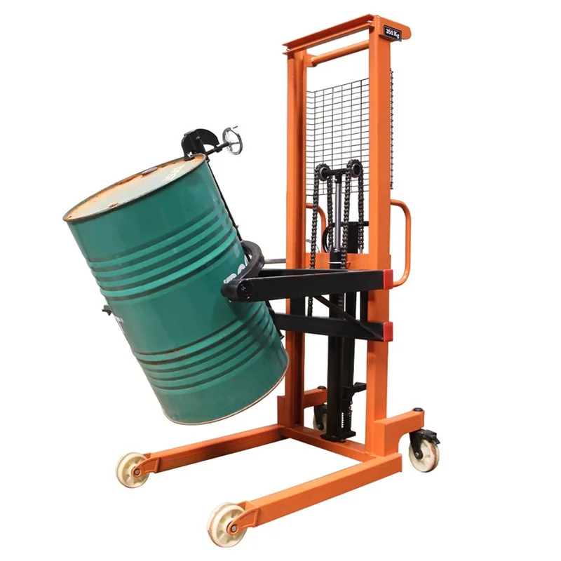 Manual Hydraulic Drum Lifter Tilting Pouring Cart Round Barrel Handling Truck For Factory Oil Barrel Cargo Transport Usage
Manual Hydraulic Drum Lifter Tilting Pouring Cart Round Barrel Handling Truck For Factory Oil Barrel Cargo Transport Usage