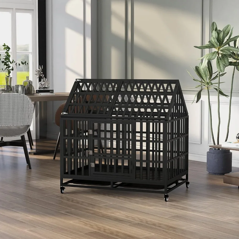 44 Inch Heavy Duty Dog Crate, Indestructible Escape Proof XL Metal Dog Kennel Cage for Large Medium Small Dogs, Indoor High
44 Inch Heavy Duty Dog Crate, Indestructible Escape Proof XL Metal Dog Kennel Cage for Large Medium Small Dogs, Indoor High