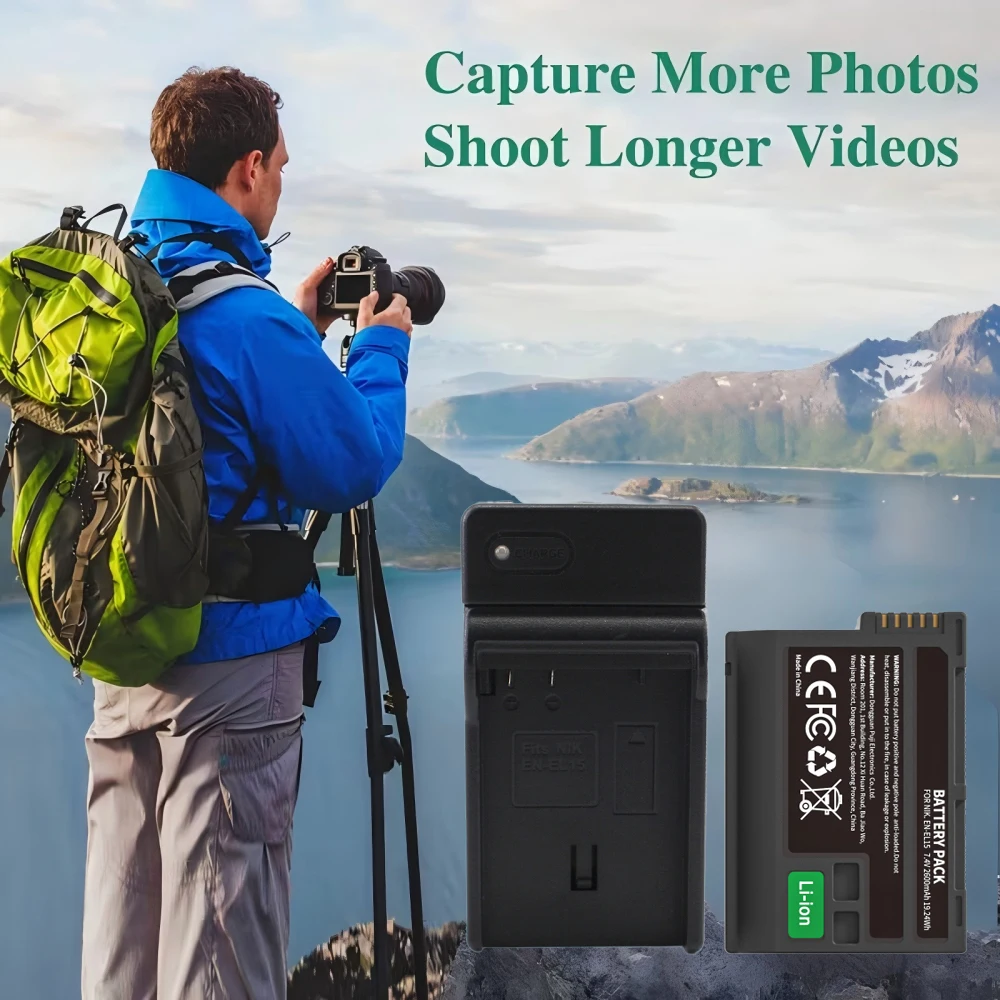 KOSHARE 2600mAh Digital Camera Battery For EN-EL15+ USB Charger for Nikon D500 D610 D750 D800 D810 D850 D7000 D7100 D7500
KOSHARE 2600mAh Digital Camera Battery For EN-EL15+ USB Charger for Nikon D500 D610 D750 D800 D810 D850 D7000 D7100 D7500