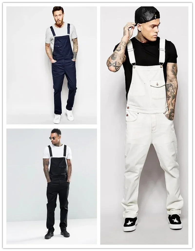 New Denim White Overalls Slim Men's Trousers New Europe and America Bib Men Spring and Autumn Casual Solid Color Mens Jeans
New Denim White Overalls Slim Men's Trousers New Europe and America Bib Men Spring and Autumn Casual Solid Color Mens Jeans