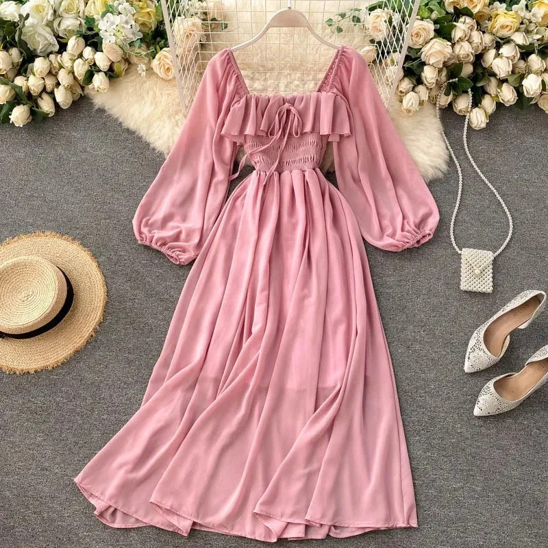 Long Dress Women Solid Dresses Vintage Mesh A Line Square Collar Beach Holiday Maxi Gown Office Lady Y2K Vestidos Spring 2026
Long Dress Women Solid Dresses Vintage Mesh A Line Square Collar Beach Holiday Maxi Gown Office Lady Y2K Vestidos Spring 2026