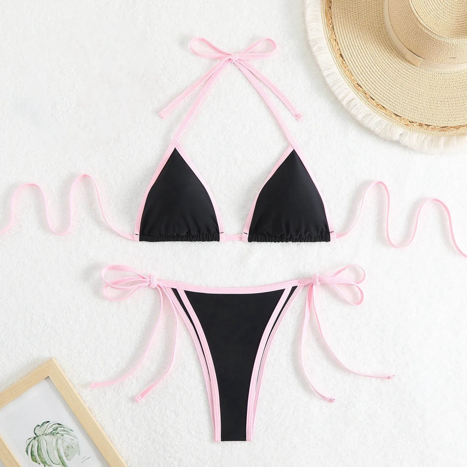 Sexy Patchwork Halter String Micro Mini Bikinis Sets Two Pieces Tie Thong Swimsuit Bathing Suit Swimwear Biquini Bakini Tankini
Sexy Patchwork Halter String Micro Mini Bikinis Sets Two Pieces Tie Thong Swimsuit Bathing Suit Swimwear Biquini Bakini Tankini