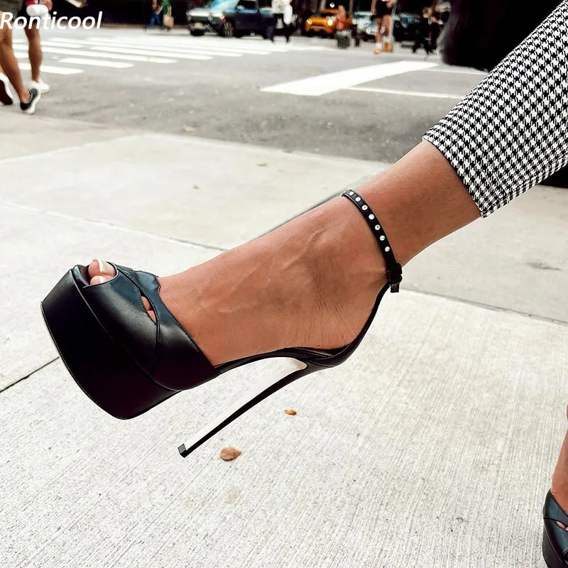 Ronticool Real Photos Women Summer Sandals Sexy Stiletto Heels Peep Toe Black Party Shoes Ladies US Plus Size 5-20
Ronticool Real Photos Women Summer Sandals Sexy Stiletto Heels Peep Toe Black Party Shoes Ladies US Plus Size 5-20