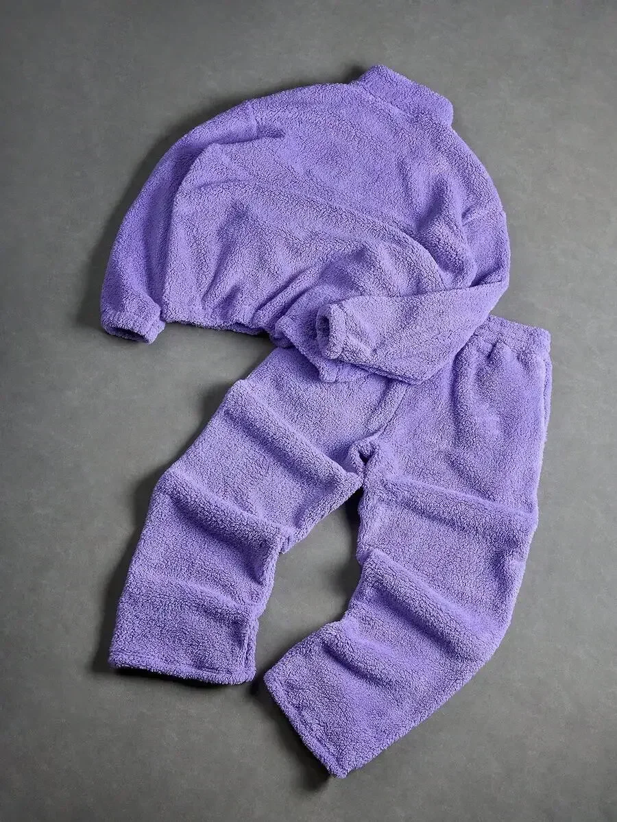 Mens Purple Fleece Zip-Up Sweatshirt And Pants Two Piece Set Casual Cozy Outfit
Mens Purple Fleece Zip-Up Sweatshirt And Pants Two Piece Set Casual Cozy Outfit