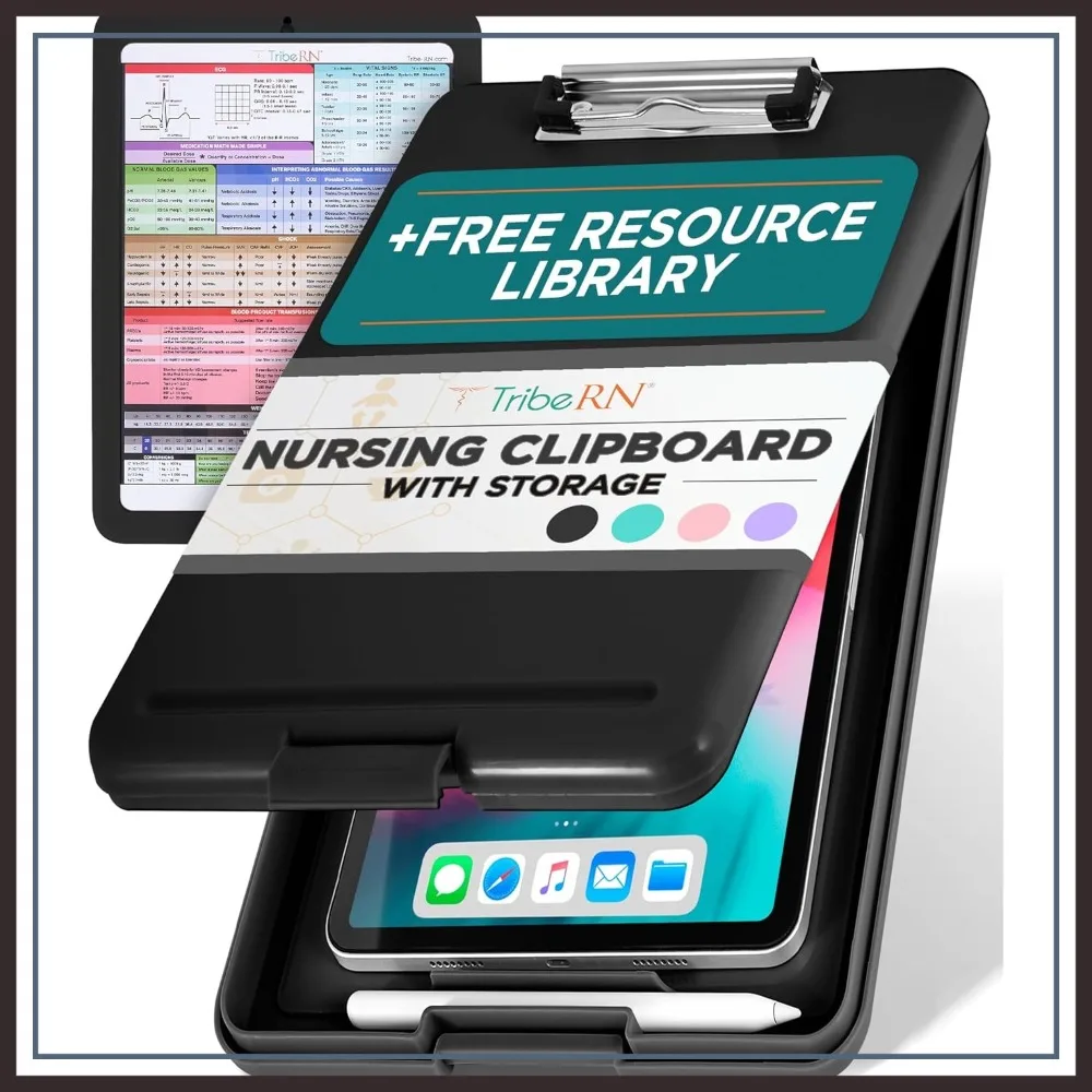 Medical Clipboard with Storage for Nurses and Nursing Students, 1-Inch Deep File, Pen Holder, Quick Reference Guide, Black
Medical Clipboard with Storage for Nurses and Nursing Students, 1-Inch Deep File, Pen Holder, Quick Reference Guide, Black