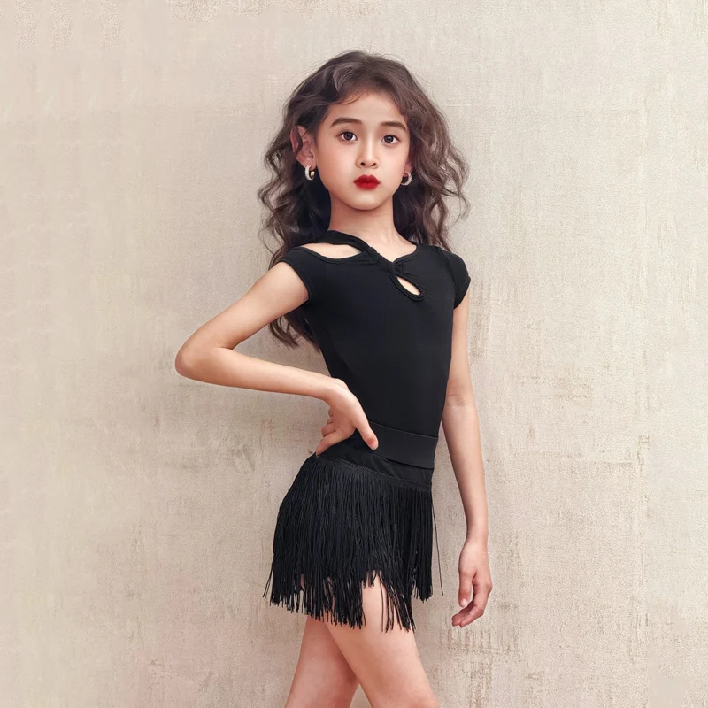 Black Latin Dance Suit For Girls Sleeveless Leotard Fringe Skirts Kids Dance Performance Outfit Rumba Tango Practice Wear 1995 
Black Latin Dance Suit For Girls Sleeveless Leotard Fringe Skirts Kids Dance Performance Outfit Rumba Tango Practice Wear 1995