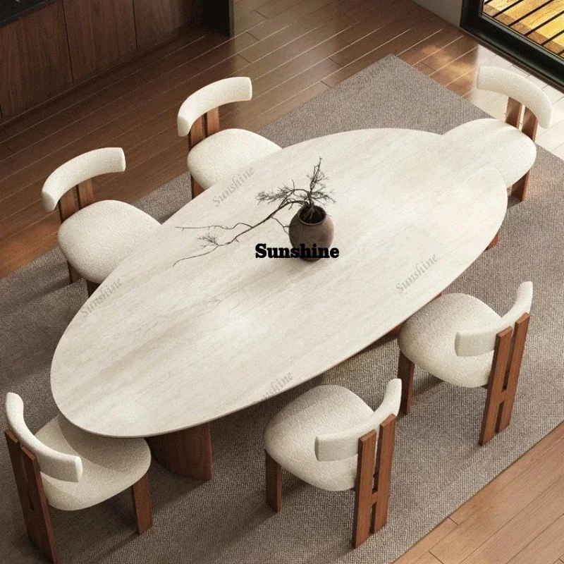 TS TS Beige Travertine Teardrop Table, Wabi-Sabi Mid-Century Dining Table with Walnut Base, Scratch & Stain Resistant, Customiz
TS TS Beige Travertine Teardrop Table, Wabi-Sabi Mid-Century Dining Table with Walnut Base, Scratch & Stain Resistant, Customiz