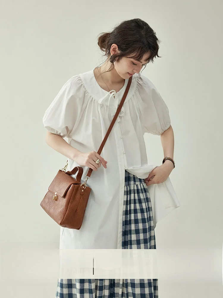 AMUU Original Bubble Sleeve Shirt Women's Mid-Length Summer Cotton Modal Blend round Neck Tie Waist French Style Loose Fit
AMUU Original Bubble Sleeve Shirt Women's Mid-Length Summer Cotton Modal Blend round Neck Tie Waist French Style Loose Fit