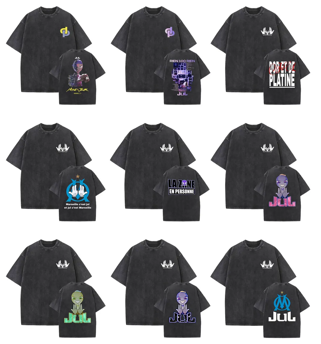 France Rapper Jul Music Album Vintage Washed T-shirt Male Fashion Casual T Shirts Summer Men Women Hip Hop Oversized Streetwear
France Rapper Jul Music Album Vintage Washed T-shirt Male Fashion Casual T Shirts Summer Men Women Hip Hop Oversized Streetwear