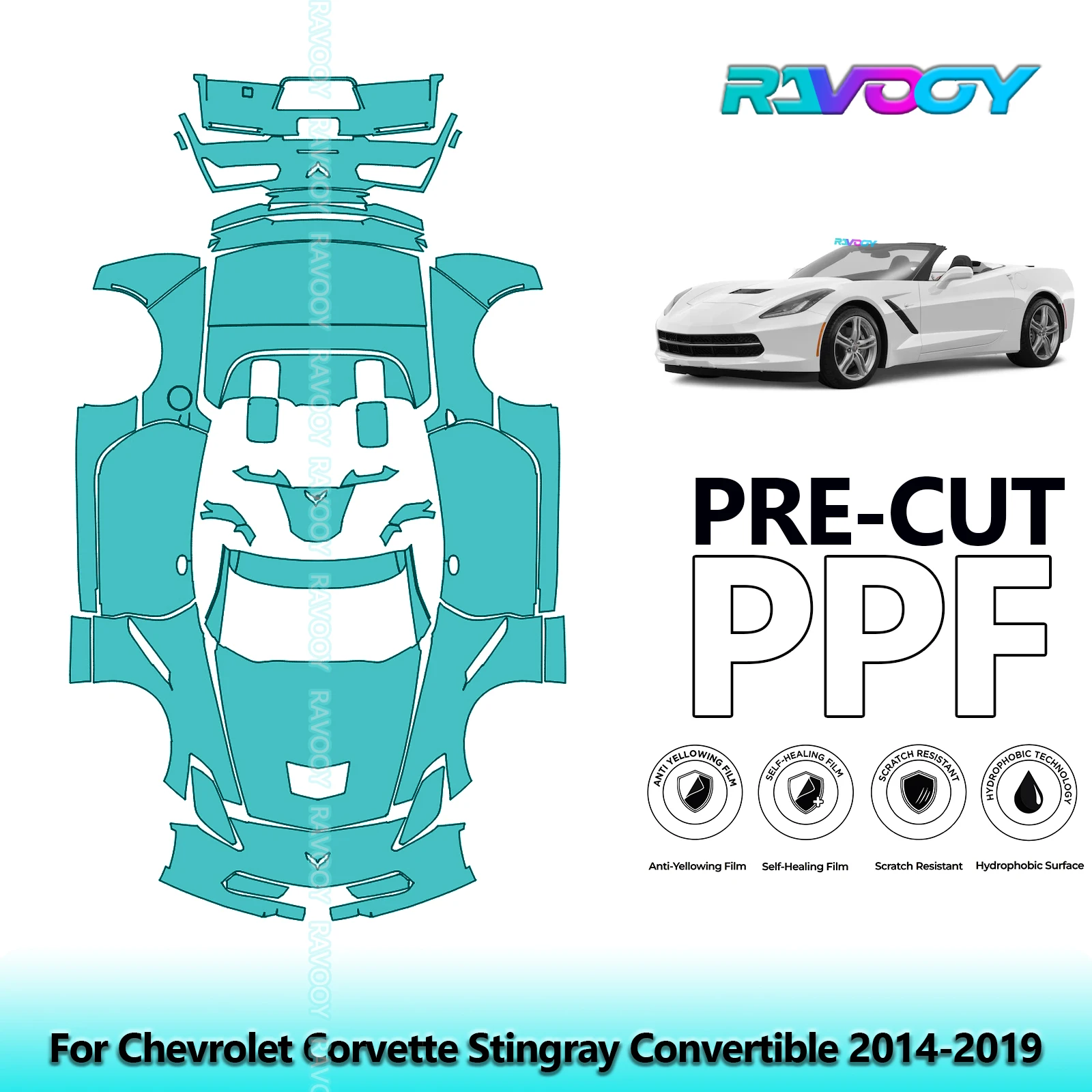 Car Precut PPF Paint Protection Film Full Vehicle For Chevrolet Corvette Stingray Convertible 2014-2019
Car Precut PPF Paint Protection Film Full Vehicle For Chevrolet Corvette Stingray Convertible 2014-2019