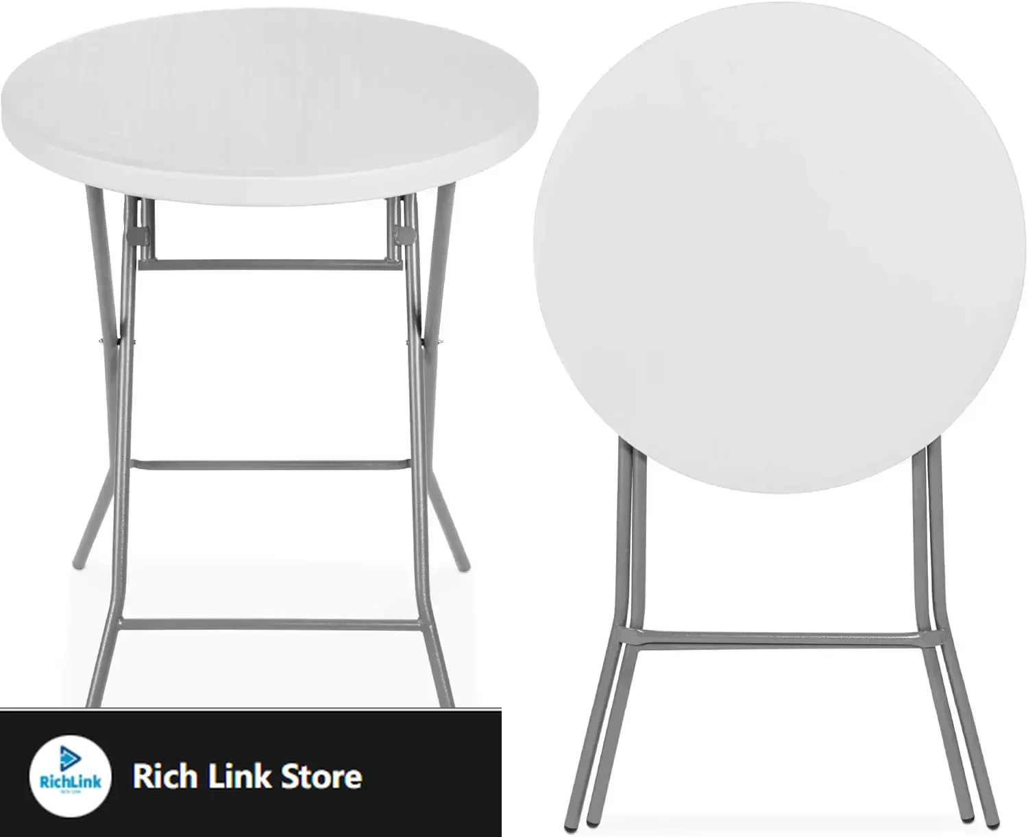 32in Bar Height Folding Table,Round Indoor Outdoor Accessory for Patio,Backyard,Dining Room,Events w/Thick Table Top,Metal Frame
32in Bar Height Folding Table,Round Indoor Outdoor Accessory for Patio,Backyard,Dining Room,Events w/Thick Table Top,Metal Frame