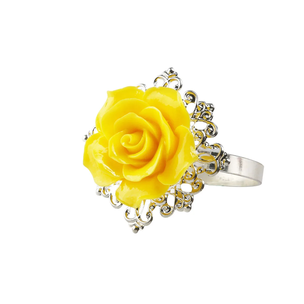 10pcs Napkin Rings Elegant Rose Resin Iron 50mm Wedding Banquet Decor Silver Yellow Holder Kitchen Bar Accessories
10pcs Napkin Rings Elegant Rose Resin Iron 50mm Wedding Banquet Decor Silver Yellow Holder Kitchen Bar Accessories
