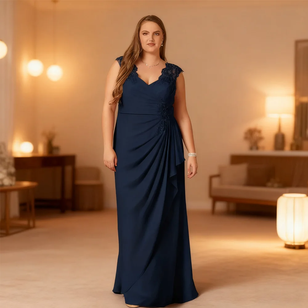 Plus Size Strapless Mother of Bride Dresses for Women New Navy Blue Sheath Chiffon Sleeveless Wedding Party Dresses 2025 Summer
Plus Size Strapless Mother of Bride Dresses for Women New Navy Blue Sheath Chiffon Sleeveless Wedding Party Dresses 2025 Summer