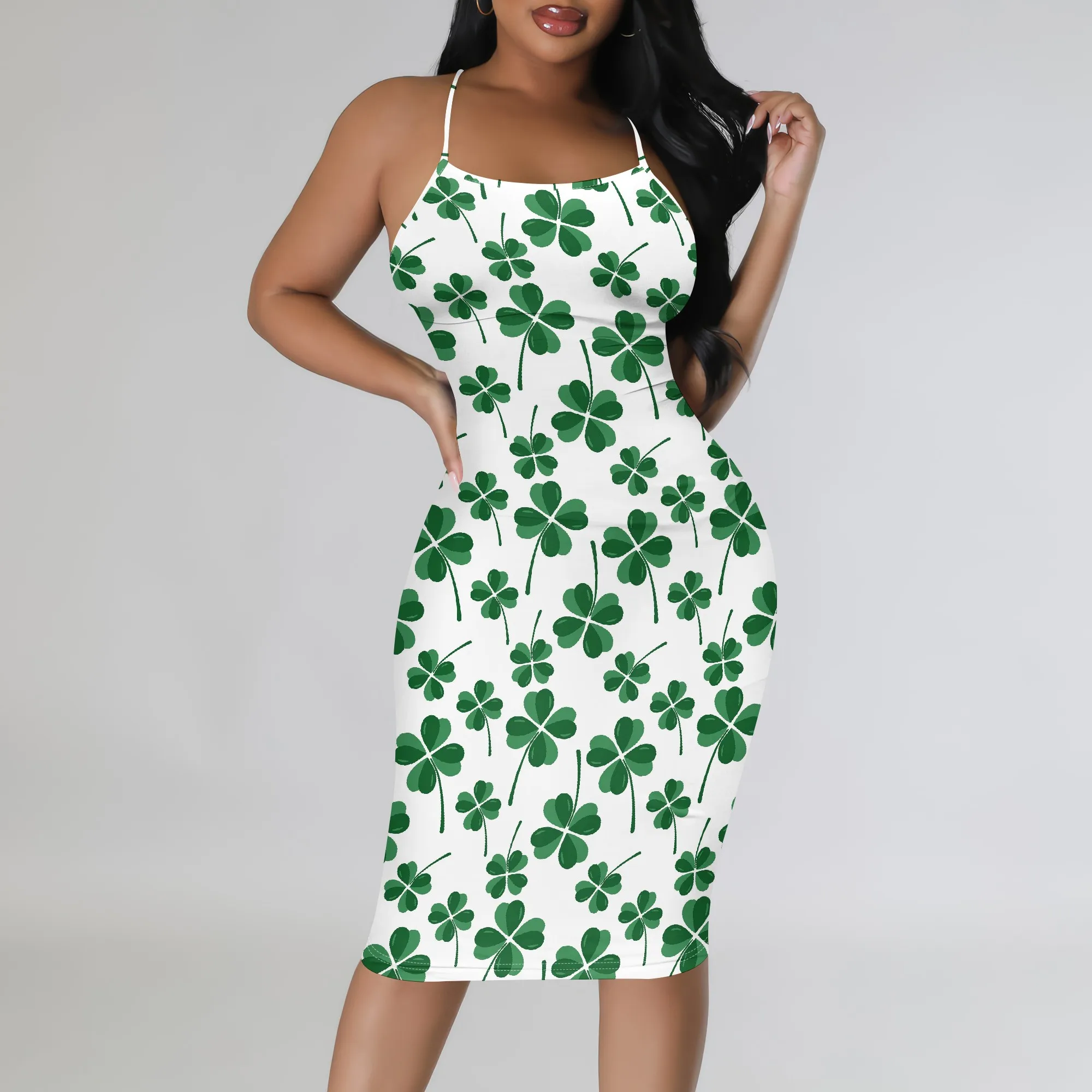 Women's Summer Boho Leaf Print Bodycon Midi Dress Sexy Stretchy for Casual Picnic Garden Party Work
Women's Summer Boho Leaf Print Bodycon Midi Dress Sexy Stretchy for Casual Picnic Garden Party Work