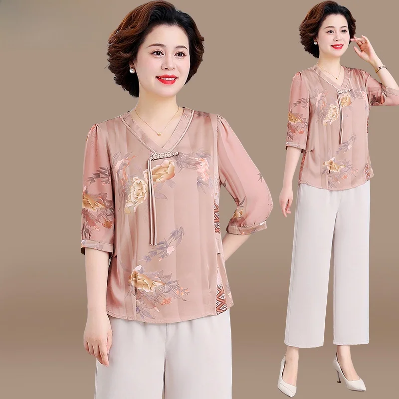 Fashionable Chinoiserie Style Midi Dress And Jacket Set for 40 Year Old Women V-Neck Sleeveless Polyester Blend Summer Outfit
Fashionable Chinoiserie Style Midi Dress And Jacket Set for 40 Year Old Women V-Neck Sleeveless Polyester Blend Summer Outfit