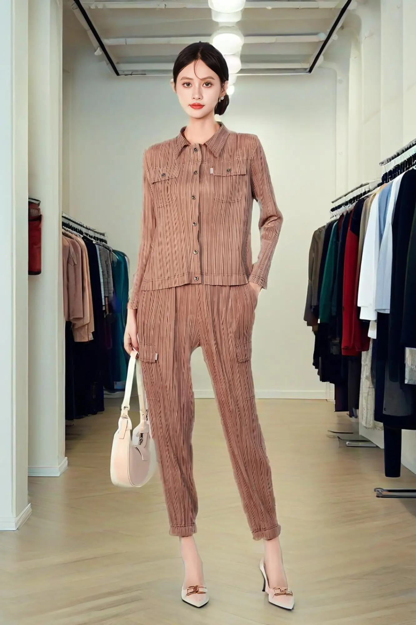 Miyake 2025 Autumn New Lapel Black Denim Long-sleeved Suit Fashionable Commuting Elegant Casual Comfortable Wear Women
Miyake 2025 Autumn New Lapel Black Denim Long-sleeved Suit Fashionable Commuting Elegant Casual Comfortable Wear Women