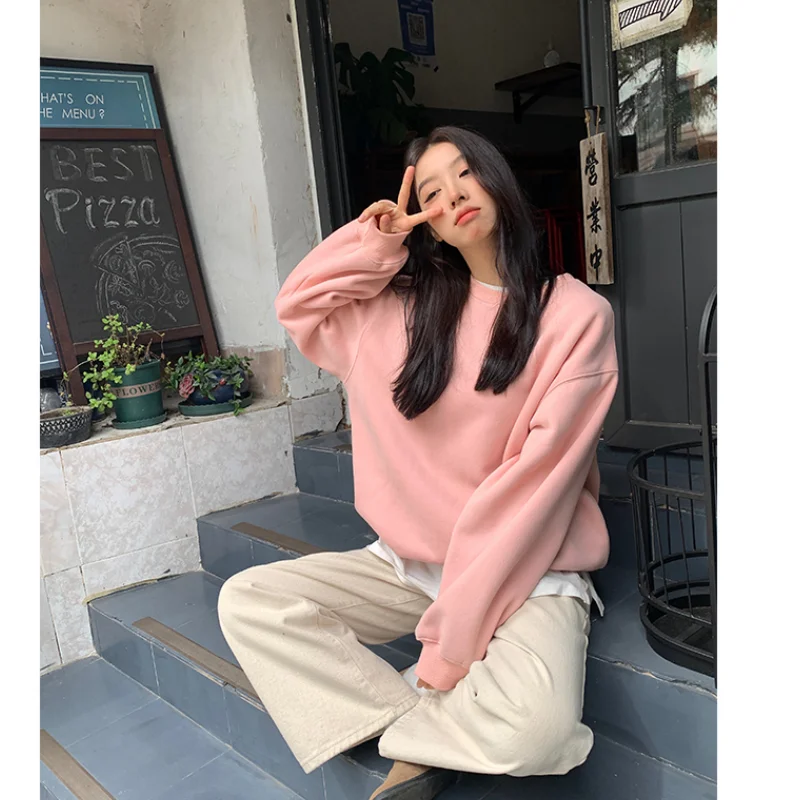 2023 Women Clothing Solid Color Vintage Street Sweatshirt Letter Printing Long Sleeves Casual Oversize Baggy Ladies Tops Autumn
2023 Women Clothing Solid Color Vintage Street Sweatshirt Letter Printing Long Sleeves Casual Oversize Baggy Ladies Tops Autumn