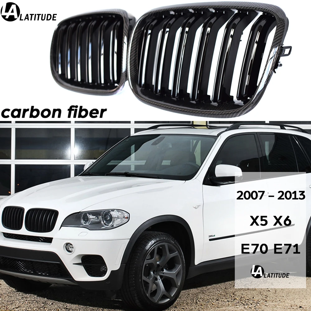 E70 Grill, Carbon Fiber Front Bumper Kidney Grille for BMW X5 E70 2007 - 2013 X6 E71 E72 Hybrid 2008 - 2014, Fitment Guaranteed
E70 Grill, Carbon Fiber Front Bumper Kidney Grille for BMW X5 E70 2007 - 2013 X6 E71 E72 Hybrid 2008 - 2014, Fitment Guaranteed