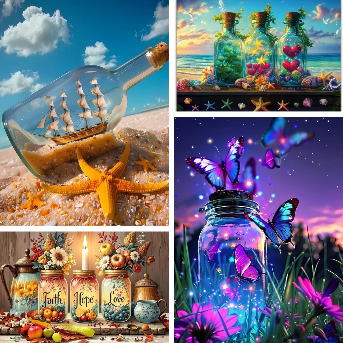 Diamond Painting Kits for Adults Coastal Beach Bottle Posters Gem Art Kits for Adults Tropical Sea Scene Ocean Nautical Decor 
Diamond Painting Kits for Adults Coastal Beach Bottle Posters Gem Art Kits for Adults Tropical Sea Scene Ocean Nautical Decor
