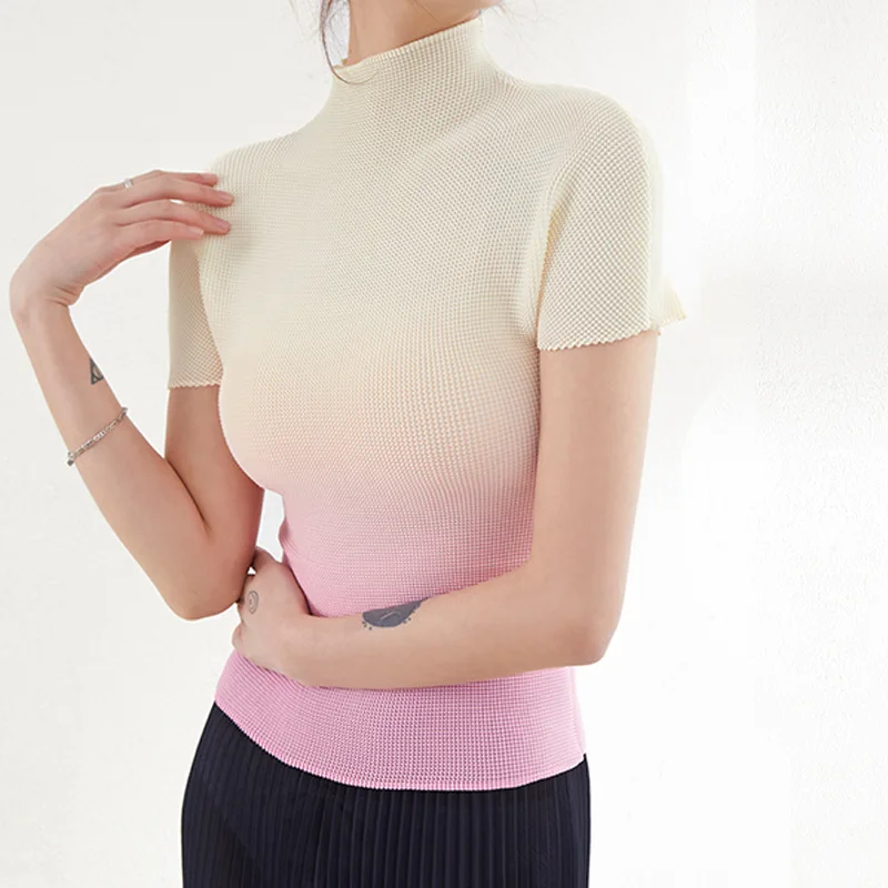 Design Gradient Summer 2023 Folded Tops For Women Big Stretchy T-shirt Tees Turtleneck Short Sleeve Multi Colors 37922
Design Gradient Summer 2023 Folded Tops For Women Big Stretchy T-shirt Tees Turtleneck Short Sleeve Multi Colors 37922