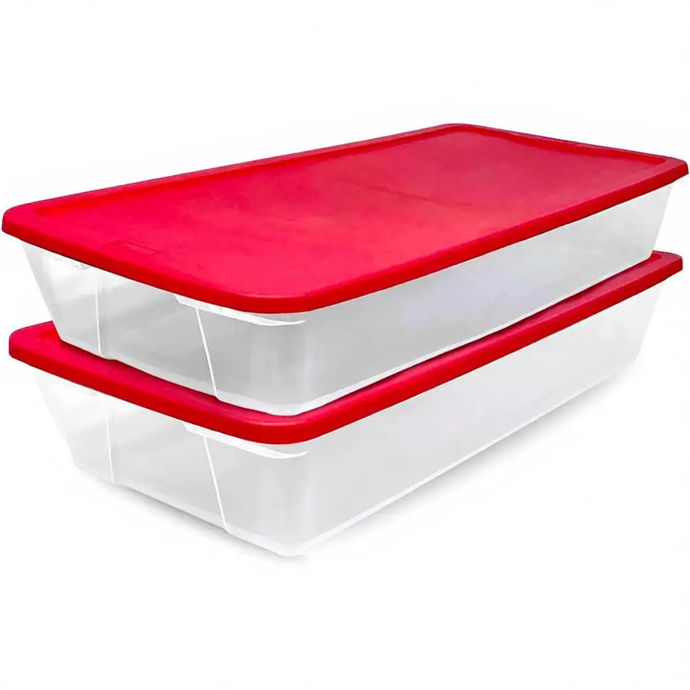 Набор из 2 прозрачных пластиковых контейнеров для хранения с крышками, 41 квартовый, красный, штабелируемые органайзеры для рождественских украшений и поделок
Набор из 2 прозрачных пластиковых контейнеров для хранения с крышками, 41 квартовый, красный, штабелируемые органайзеры для рождественских украшений и поделок