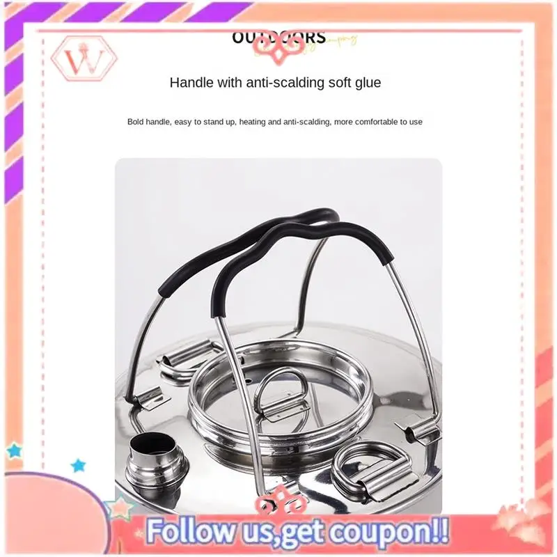Upgraded 304 Stainless Steel Camping Kettle Portable Outdoor Camping Stainless Steel Copper Bottom Kettle Picnic Tea Kettle
Upgraded 304 Stainless Steel Camping Kettle Portable Outdoor Camping Stainless Steel Copper Bottom Kettle Picnic Tea Kettle