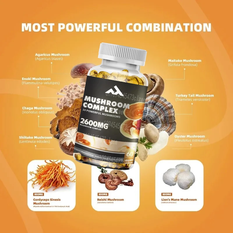 Mushroom Complex Supplement, Cordyceps Sinensis, Birch Mushroom, Turkey Tail, Dance Mushroom, Mushroom, Oyster Puzzle Complex
Mushroom Complex Supplement, Cordyceps Sinensis, Birch Mushroom, Turkey Tail, Dance Mushroom, Mushroom, Oyster Puzzle Complex