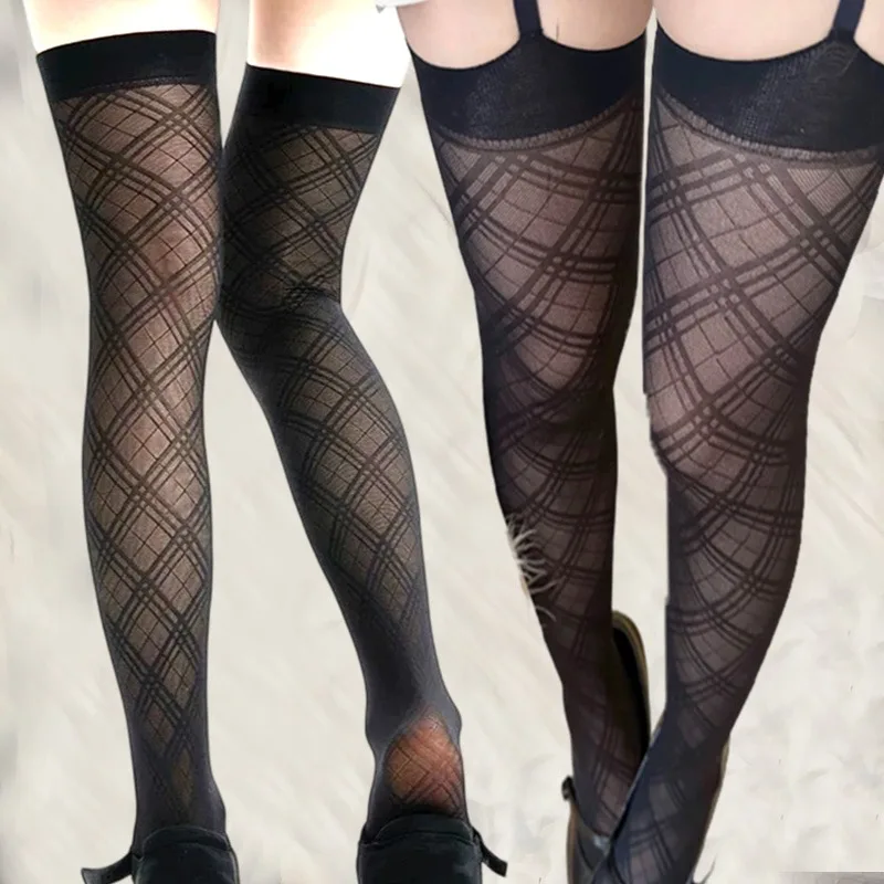 Sexy Rhomboid Stockings Women Japanese Mesh Translucent Black Suspender Long Thigh High Sock Girls Silk Diamond Patterned Tights
Sexy Rhomboid Stockings Women Japanese Mesh Translucent Black Suspender Long Thigh High Sock Girls Silk Diamond Patterned Tights