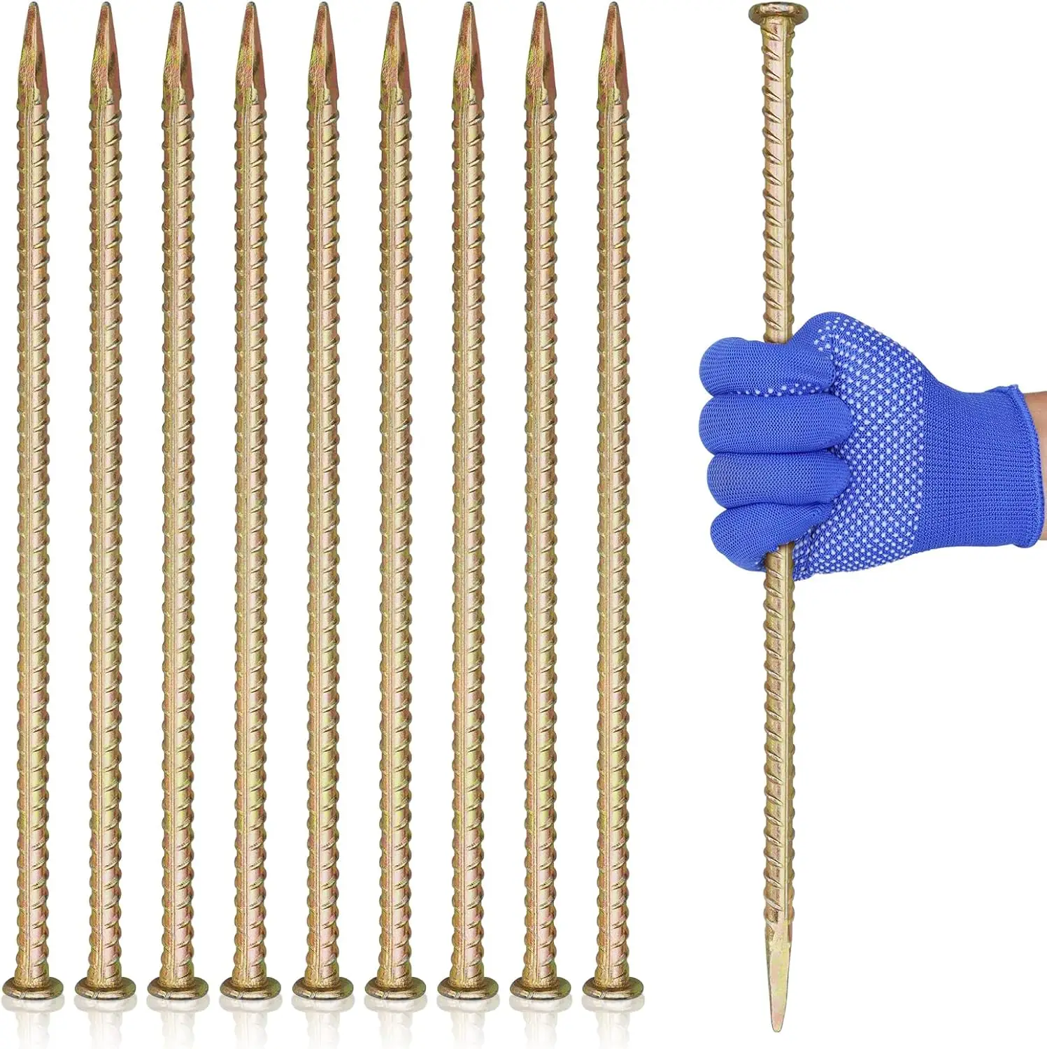 16 Inch Rebar Stakes, 1/2" Diameter Galvanized Steel Ground Anchors for Garden, Tent, Speed Bump, Wheel Stop, 20 Pack
16 Inch Rebar Stakes, 1/2" Diameter Galvanized Steel Ground Anchors for Garden, Tent, Speed Bump, Wheel Stop, 20 Pack