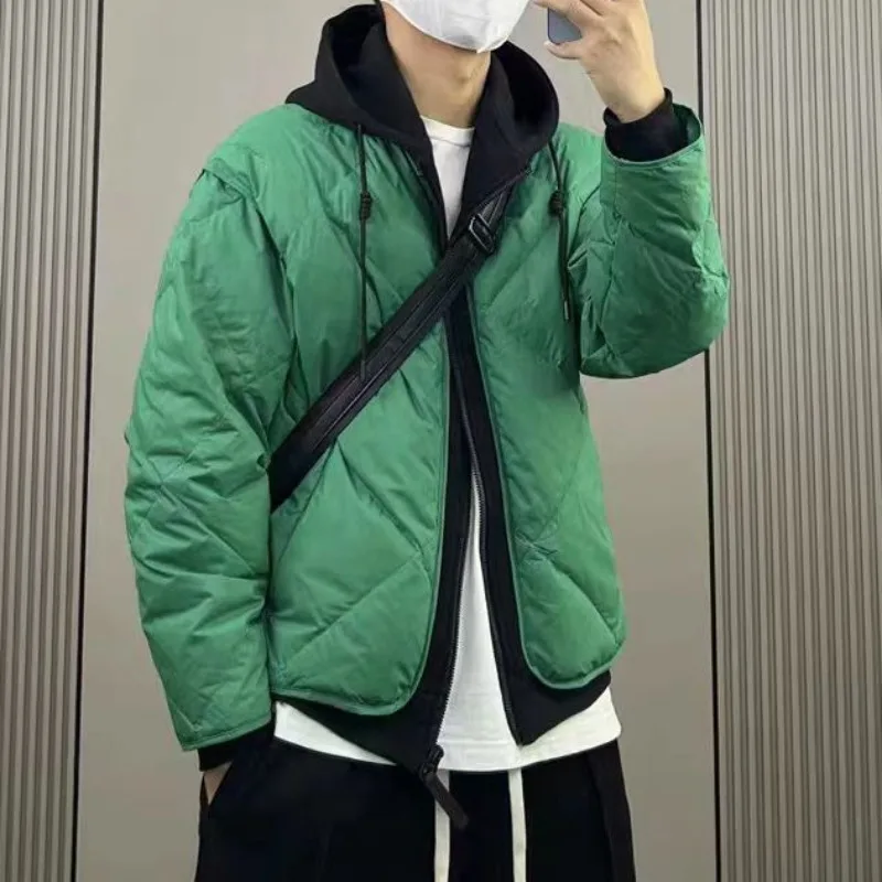 New Autumn Winter Hooded Fake Two-piece Jacket Men American Vintage Patchwork Parkas Rhombus Suture Lock Warm Cotton Padded Coat
New Autumn Winter Hooded Fake Two-piece Jacket Men American Vintage Patchwork Parkas Rhombus Suture Lock Warm Cotton Padded Coat