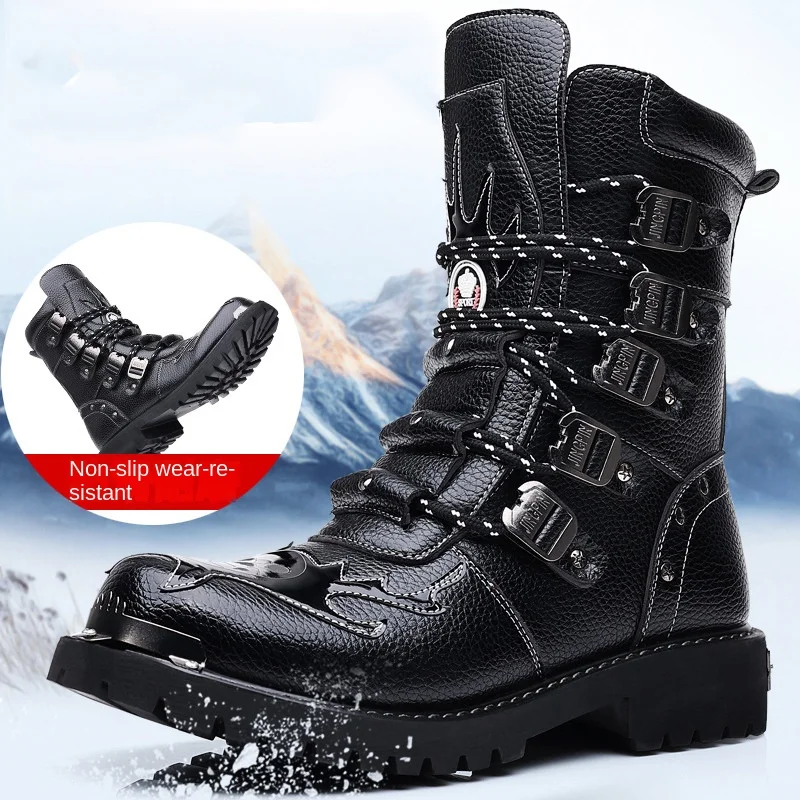 Men Boots Motorcycle Fashion Mid-Calf Punk Rock Punk PU Leather Black High Top Mens Casual Boot Steel Toe Shoes Big Size 39-46
Men Boots Motorcycle Fashion Mid-Calf Punk Rock Punk PU Leather Black High Top Mens Casual Boot Steel Toe Shoes Big Size 39-46