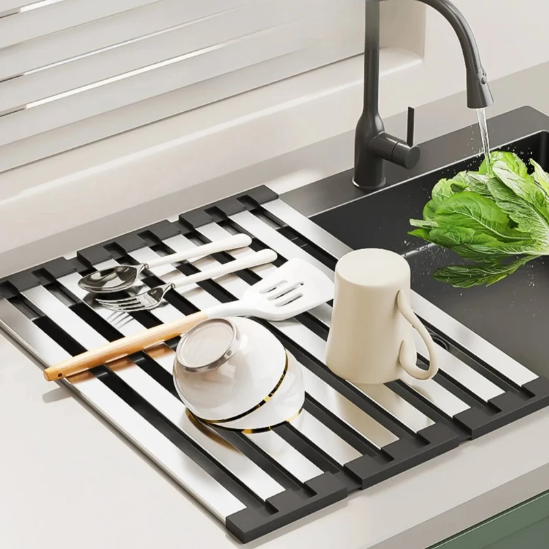 Roller Sink Drainer Shelf Hot Pot Insulator Pad Folding Dish Drainer Holder Fruit Vegetable Countertop Organizer Rack Household
Roller Sink Drainer Shelf Hot Pot Insulator Pad Folding Dish Drainer Holder Fruit Vegetable Countertop Organizer Rack Household