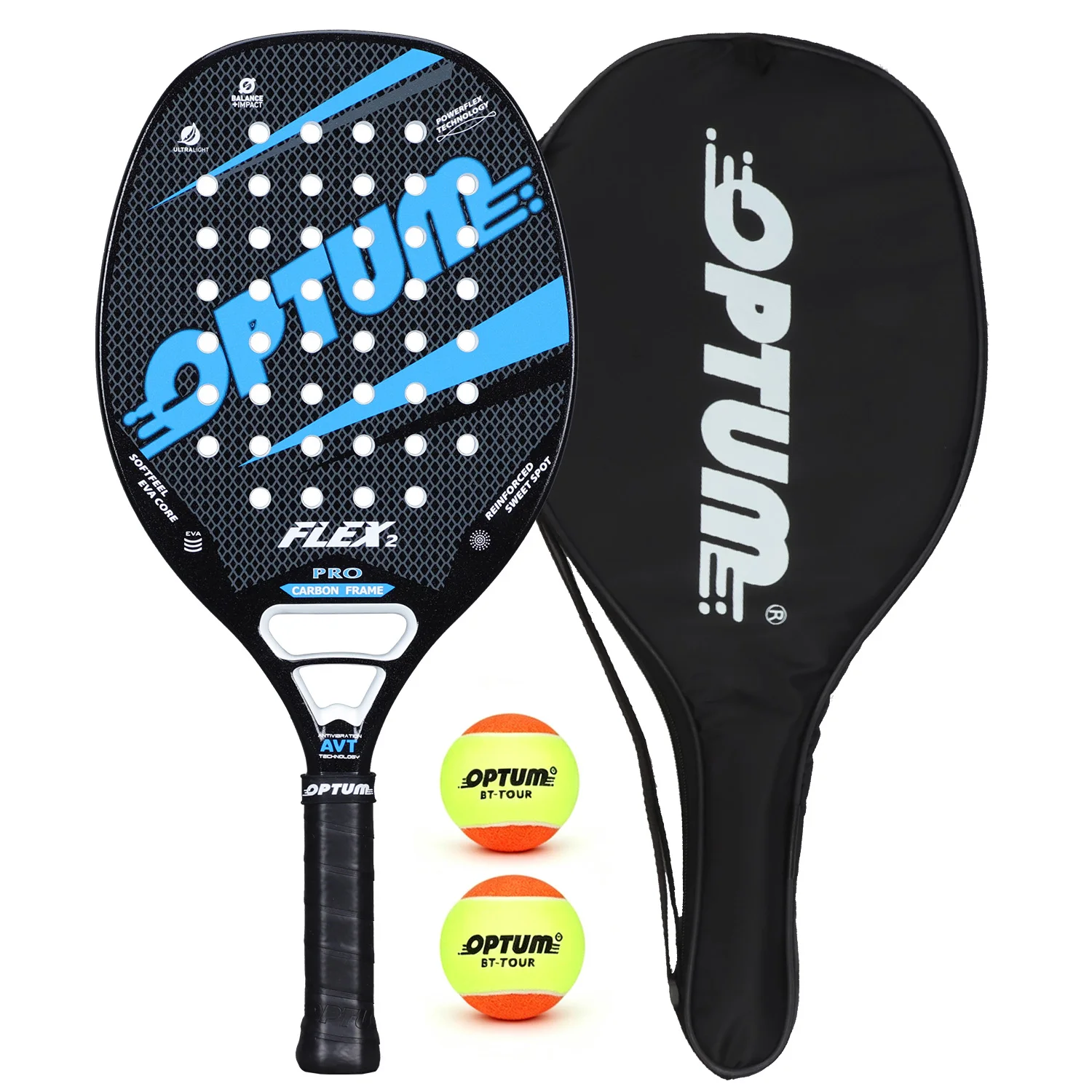 OPTUM FLEX2 Beach Tennis Racket,Carbon Fiber Frame Grit Face with EVA Memory Foam Core Beach Tennis Racket With Cover Bag
OPTUM FLEX2 Beach Tennis Racket,Carbon Fiber Frame Grit Face with EVA Memory Foam Core Beach Tennis Racket With Cover Bag