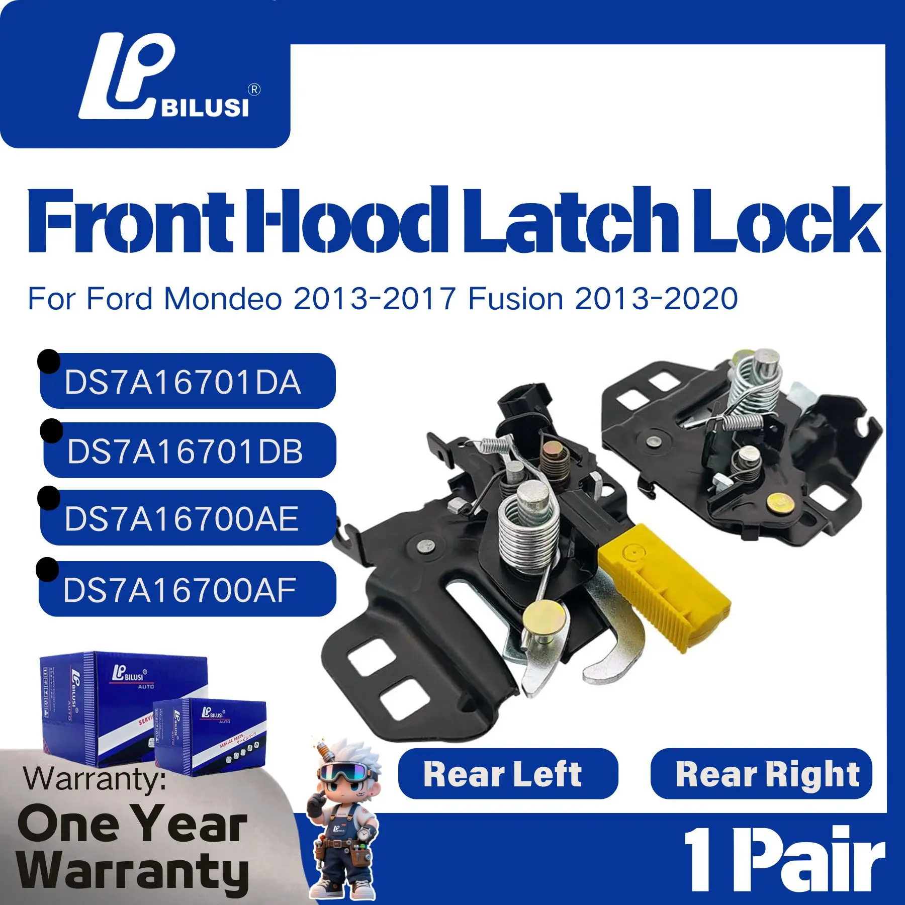 BILUSI 1 Pair Car Hood Lock Machine for Ford Mondeo 2013-2017 Fusion 2013-2020 DS7A16701DA DS7A16701DB DS7A16700AE DS7A16700AF
BILUSI 1 Pair Car Hood Lock Machine for Ford Mondeo 2013-2017 Fusion 2013-2020 DS7A16701DA DS7A16701DB DS7A16700AE DS7A16700AF