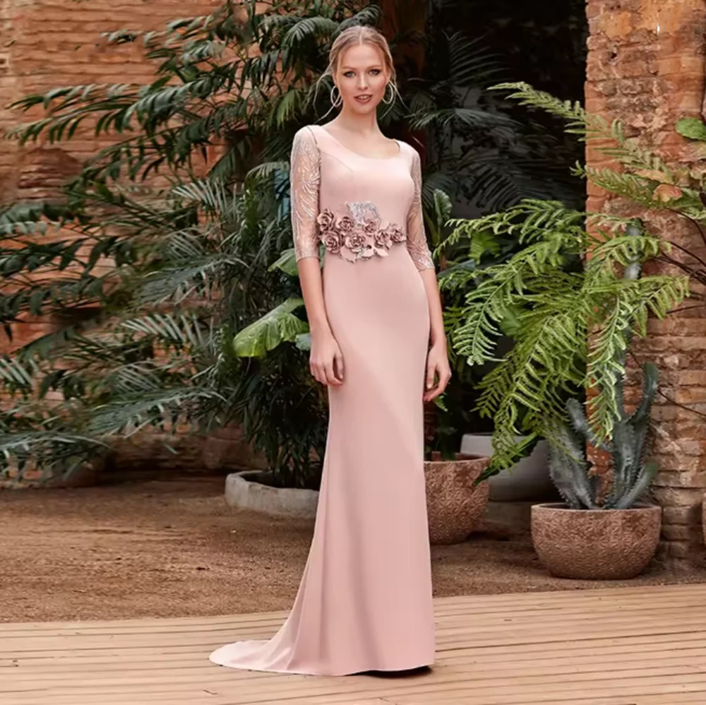 Charming 3D Flowers Mother of the Bride Dress Mermaid Half Sleeves Groom Mother Dress Robe De Soiree Femme Customized
Charming 3D Flowers Mother of the Bride Dress Mermaid Half Sleeves Groom Mother Dress Robe De Soiree Femme Customized