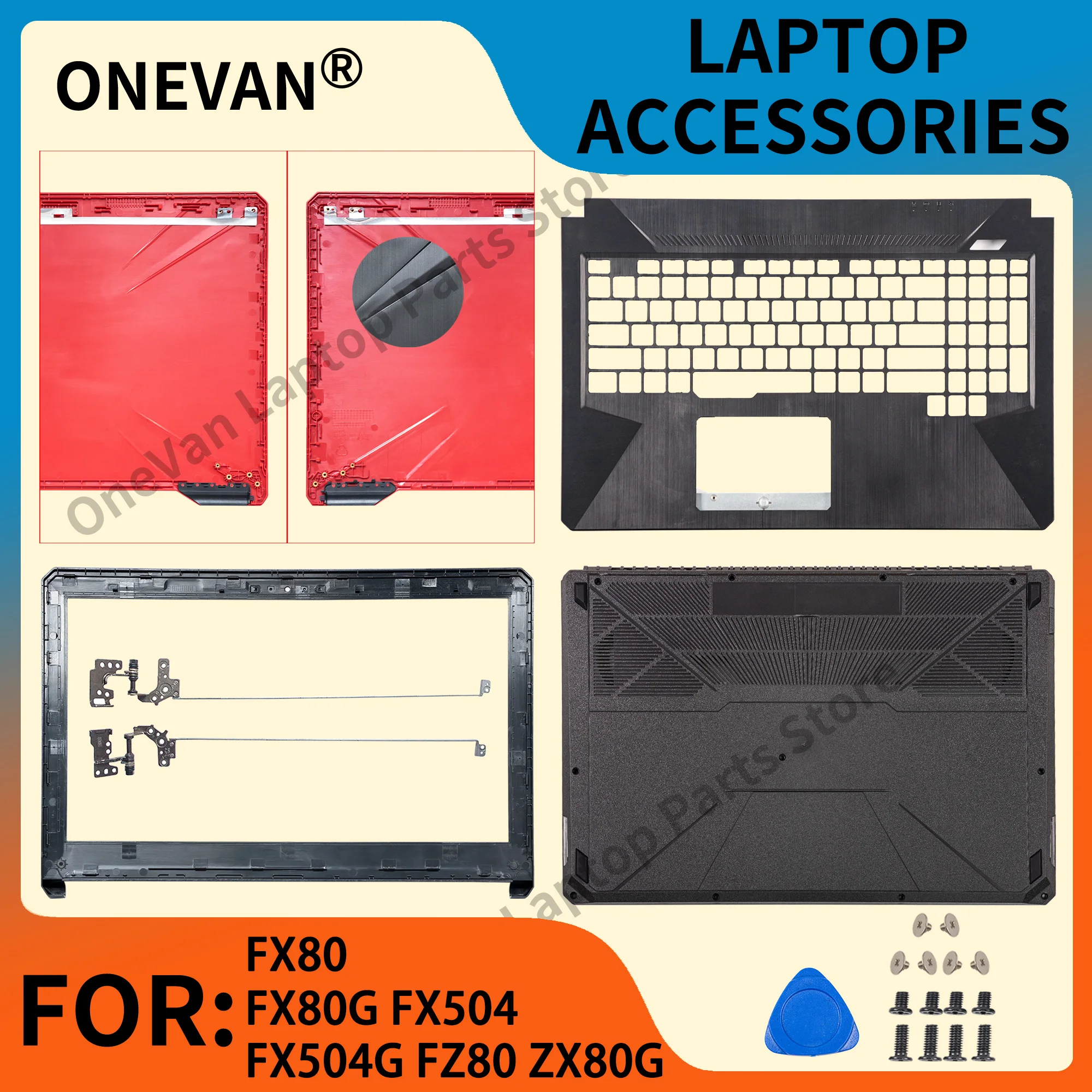 NEW Laptop Case For FX504 FX504G FX504GD FX504GM FX80 FX80G FX80GD FZ80 Laptop Lid LCD Back Cover Front Bezel Hinges Parts
NEW Laptop Case For FX504 FX504G FX504GD FX504GM FX80 FX80G FX80GD FZ80 Laptop Lid LCD Back Cover Front Bezel Hinges Parts