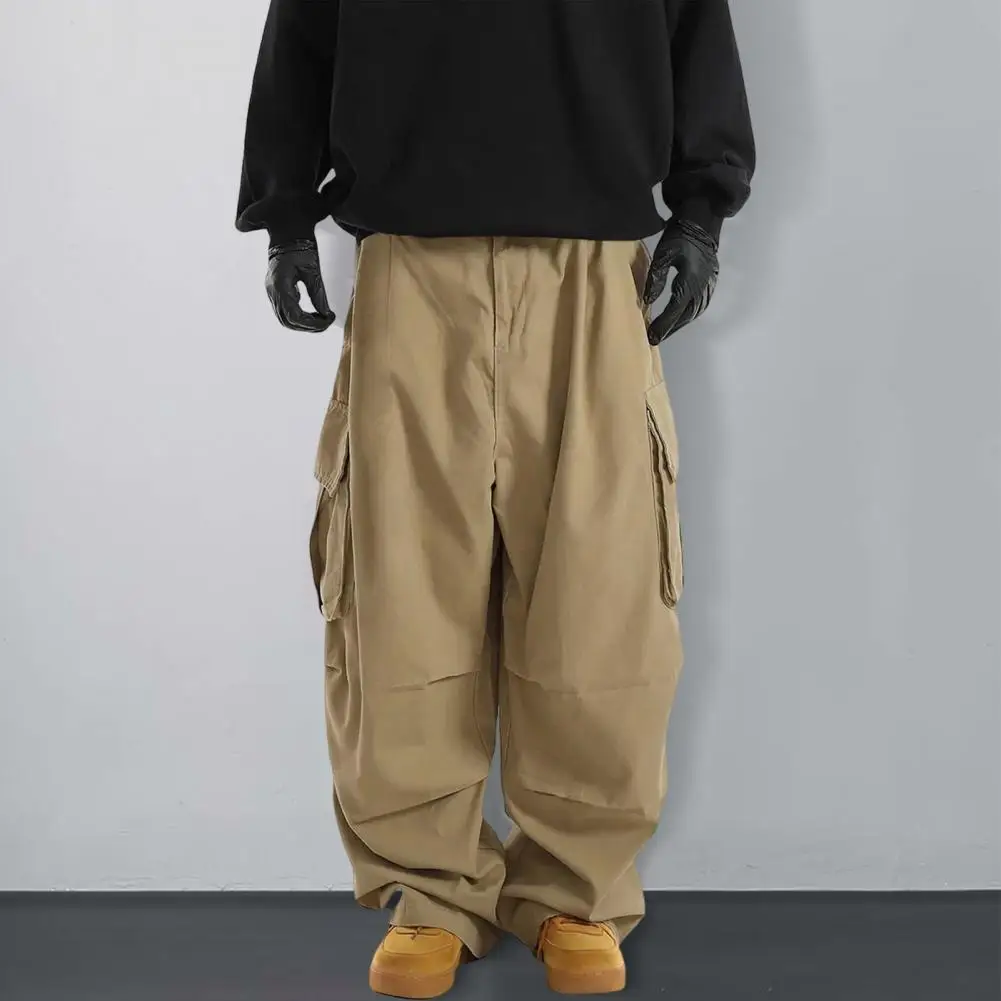 Elastic Waistband Men Sweatpants Vintage Wide Leg Men's Cargo Pants with Multi Pockets Elastic Waist Hip Hop Streetwear Style
Elastic Waistband Men Sweatpants Vintage Wide Leg Men's Cargo Pants with Multi Pockets Elastic Waist Hip Hop Streetwear Style